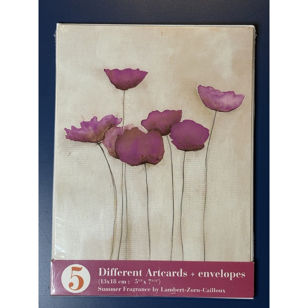 IKEA Wall Art Cards Pack 5 Floral Prints Whimsy Dainty 90s 5x7 Note Envelopes